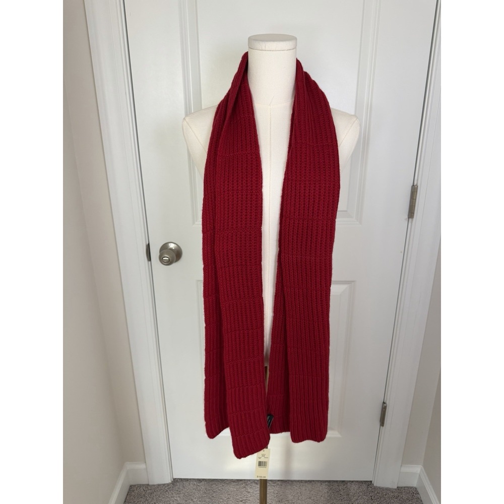 Valerie Stevens Women's 100% Cashmere Scarf Red Holidays Winter NWT
